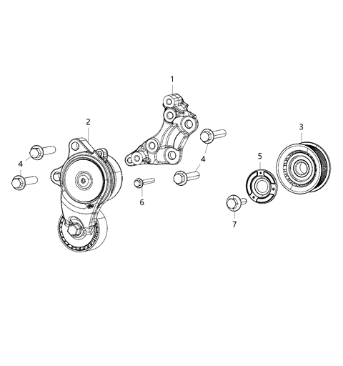 2021 Jeep Gladiator Pulley & Related Parts Diagram 1