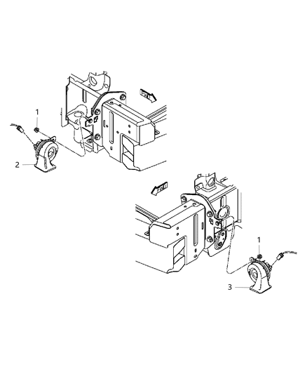 2012 Jeep Compass Horn Diagram for 68105180AA