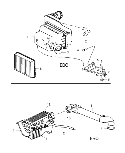 2005 Jeep Wrangler Clamp-Hose To Air Cleaner Diagram for 53013476AA