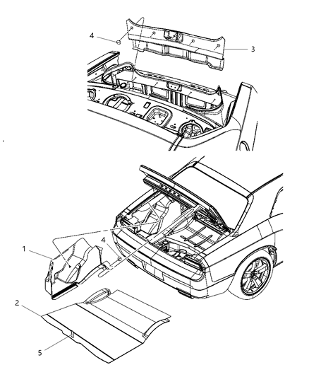 2008 Dodge Challenger Carpet-Luggage Compartment Diagram for 4662032AA