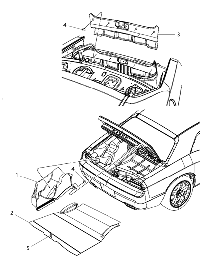 2008 Dodge Challenger Carpet - Luggage Compartment Diagram