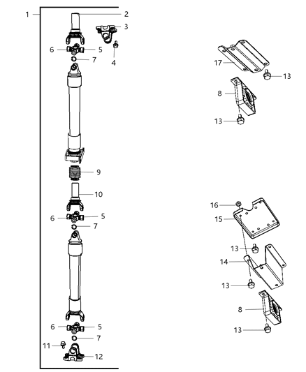 2008 Dodge Ram 2500 Shaft - Drive Rear Diagram 4