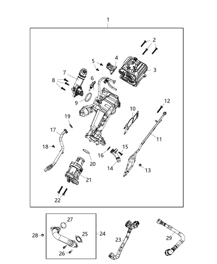 2015 Jeep Renegade EGR Valve, High Pressure Diagram 1