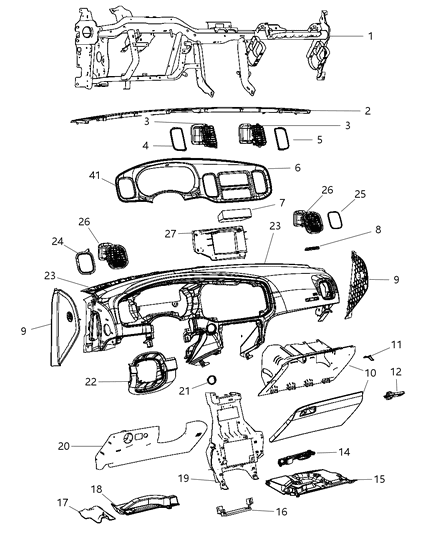 2018 Dodge Charger Instrument Panel Diagram