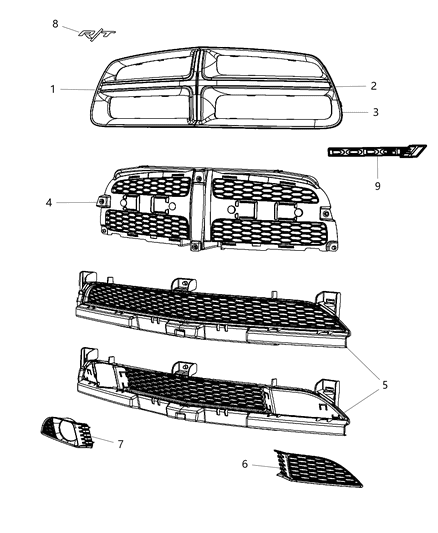 2014 Dodge Charger Nameplate Diagram for 68146395AA