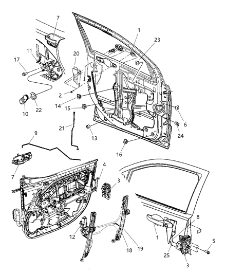 2012 Dodge Caliber Handle-Exterior Door Diagram for XU55KBUAG