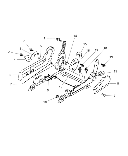 1999 Chrysler Sebring Adjuster, Right Diagram