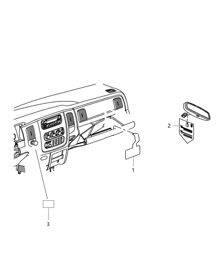 2012 Ram 3500 Label - Instrument Panel Diagram