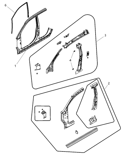 2007 Jeep Compass Panel-Body Side Aperture Inner Diagram for 5115918AC