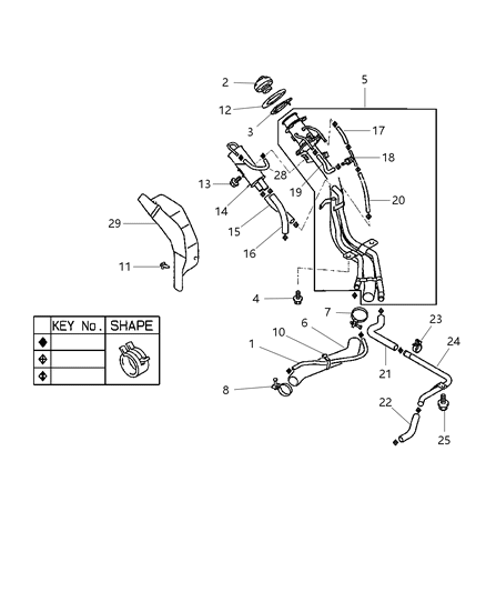 1999 Chrysler Sebring RETAINER-Air Cleaner Diagram for MF661123