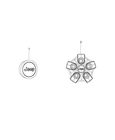 2017 Jeep Compass Wheel Covers & Center Caps Diagram