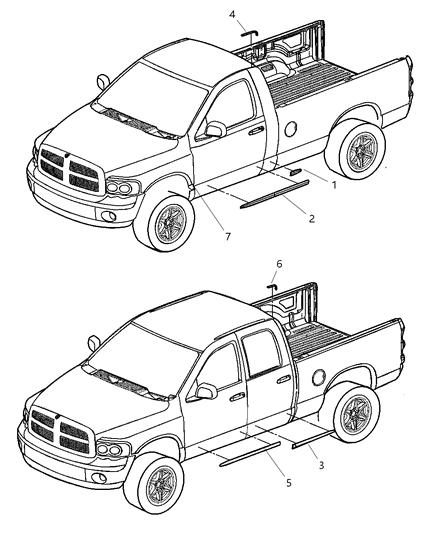 2009 Dodge Ram 3500 Molding-Wheel Opening Flare Diagram for YS17AJCAC