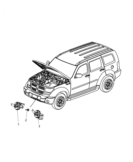 2009 Dodge Nitro Horn Diagram for 5026207AC