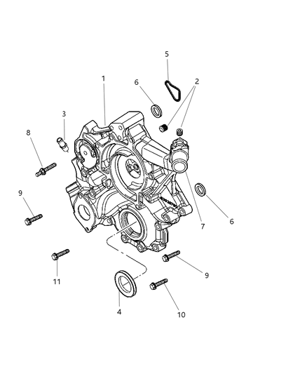 2005 Dodge Durango Timing Cover & Related Parts Diagram 2