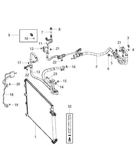 2015 Jeep Cherokee Line-A/C Suction And Liquid Diagram for 68213148AC