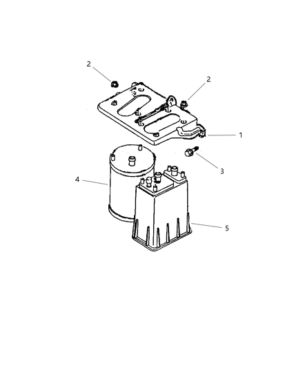 1998 Dodge Ram 3500 Bracket-Vapor CANISTER Diagram for 53030893AB