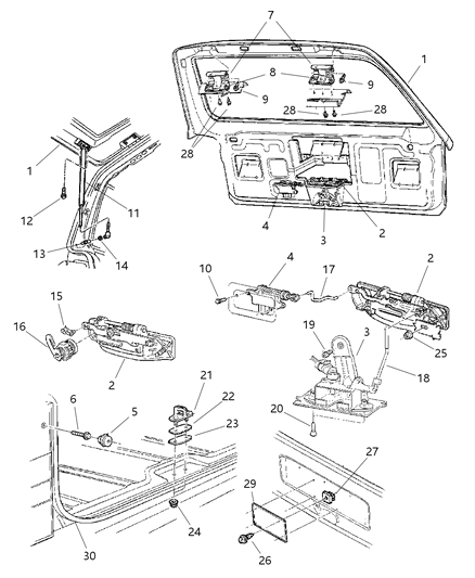 1999 Jeep Cherokee Link Latch Locking Diagram for 55076377