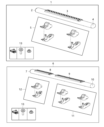 2016 Jeep Wrangler Step Kit, Side Diagram