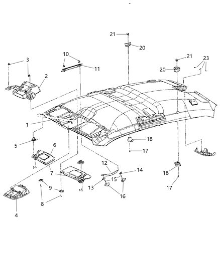 2010 Dodge Challenger Support-Visor Diagram for 1PF69XDVAA