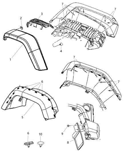 2013 Jeep Wrangler Exterior Ornamentation Diagram