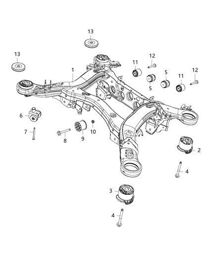 2018 Dodge Durango BUSHING-Cradle Diagram for 68319615AC