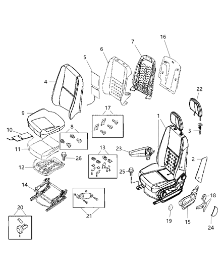 2009 Dodge Sprinter 2500 Front Seat - Bucket Diagram 1