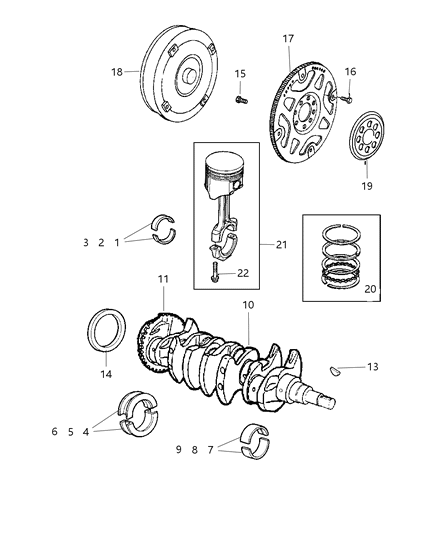 2003 Dodge Caravan Crankshaft & Piston Diagram 1