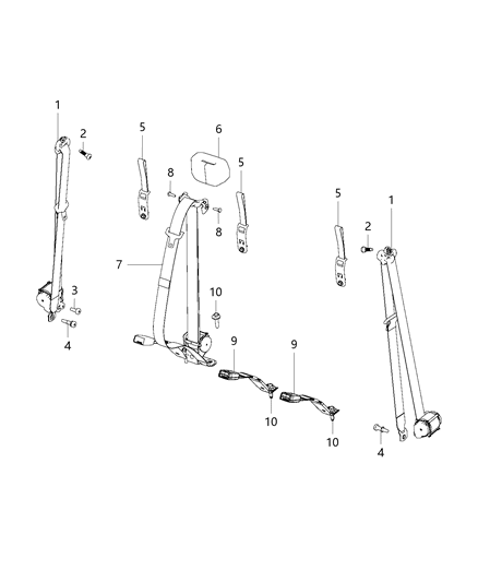 2017 Ram 5500 Seat Belts - Rear Diagram