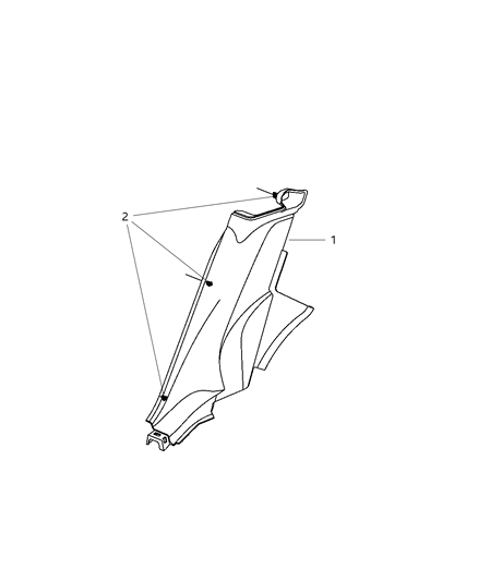 2012 Chrysler 200 Panel-Quarter Trim Diagram for 1SL51DX9AA