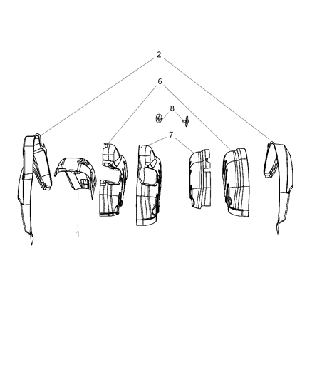 2012 Ram C/V Panel-WHEELHOUSE Inner Diagram for 5109361AA