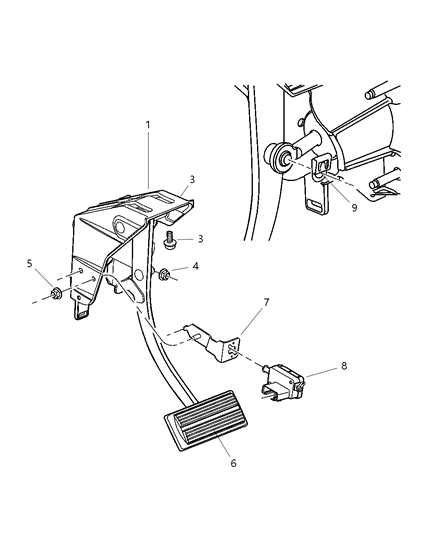 2001 Dodge Grand Caravan Pedal, Brake Diagram