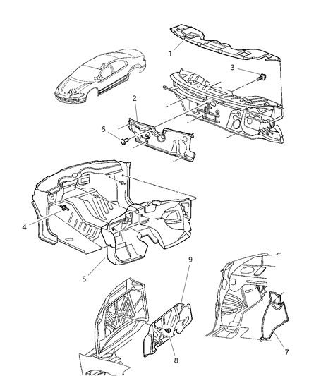 1998 Dodge Intrepid Silencers Diagram
