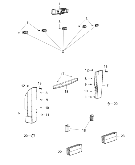 2016 Ram ProMaster 2500 GROMMET-Tail Lamp Diagram for 68119363AA