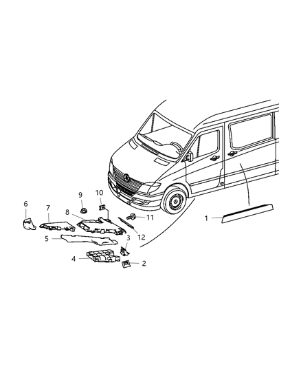 2008 Dodge Sprinter 2500 Duct-Floor Diagram for 1HE21XDVAA