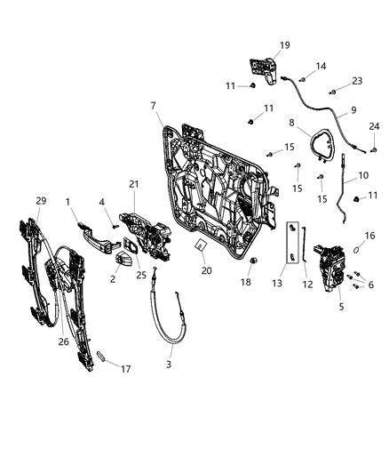 2016 Dodge Journey Handle-Exterior Door Diagram for 1RH64JRMAF