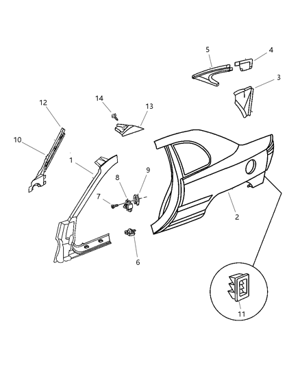 1997 Dodge Neon Aperture Panels Diagram 1