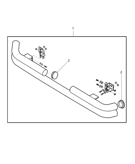 2006 Jeep Wrangler Bumper Kit - Rear Tubular Diagram