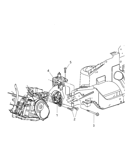 2005 Dodge Grand Caravan Mount, Bracket & Transmission Diagram 1