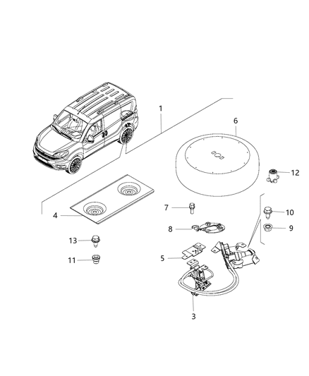 2015 Ram ProMaster City Rivet Diagram for 68282224AA