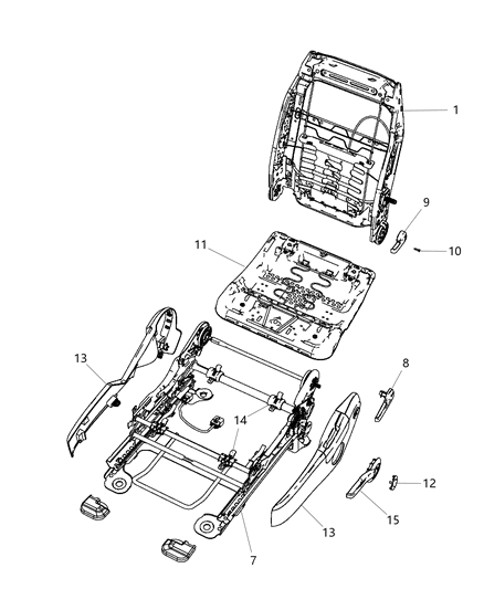 2012 Chrysler 200 Driver Seat - Manual Diagram 2