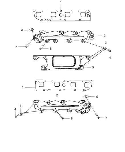 2010 Jeep Grand Cherokee Exhaust Manifolds & Heat Shields Diagram 2