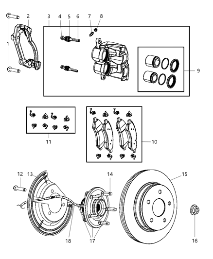 2008 Chrysler Aspen Front Brakes Diagram