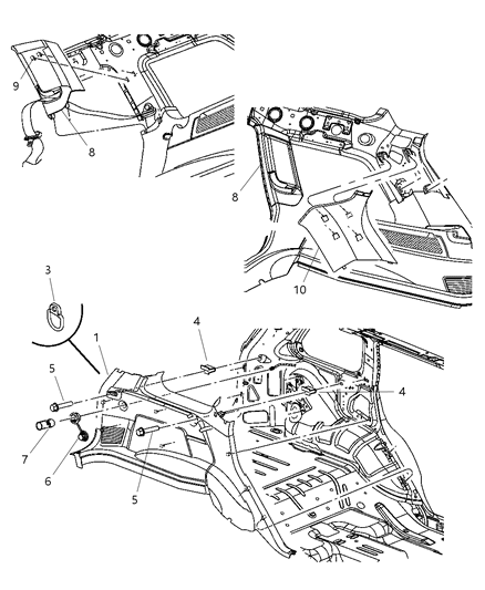 2007 Jeep Grand Cherokee Panel-D Pillar Trim Diagram for 5HS31BD5AH