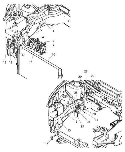 2001 Dodge Caravan Plumbing - A/C Diagram 2