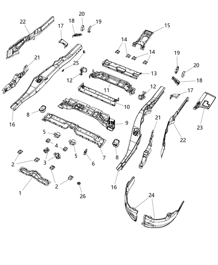 2019 Dodge Durango Support-Prop Shaft Diagram for 68038997AB