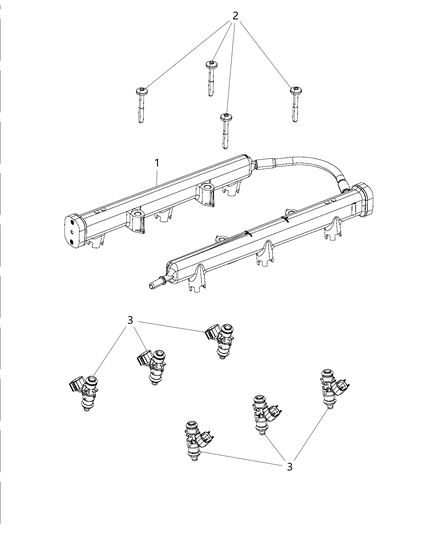 2020 Ram 1500 Fuel Rail & Injectors Diagram 3