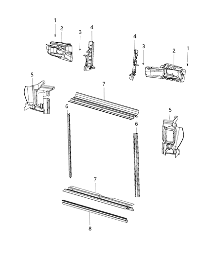 2016 Dodge Charger Seal-Radiator Side Air Diagram for 68240171AA