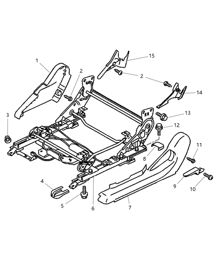 2002 Dodge Stratus Adjuster, Shields And Attaching Parts , Left Diagram