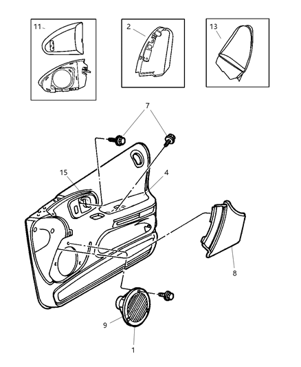 1999 Chrysler Concorde Housing-Speaker Diagram for RB211X9AC