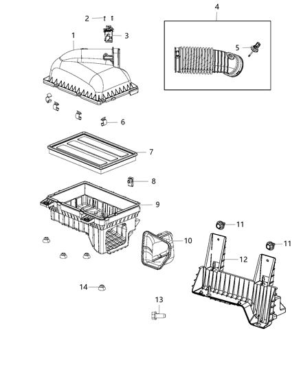 2017 Ram 3500 Cover-Air Cleaner Diagram for 68239896AA